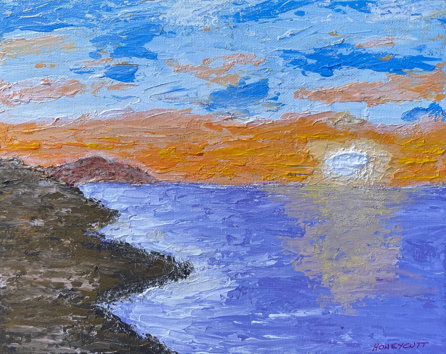 Palette knife impasto seascape - image 1 - student project