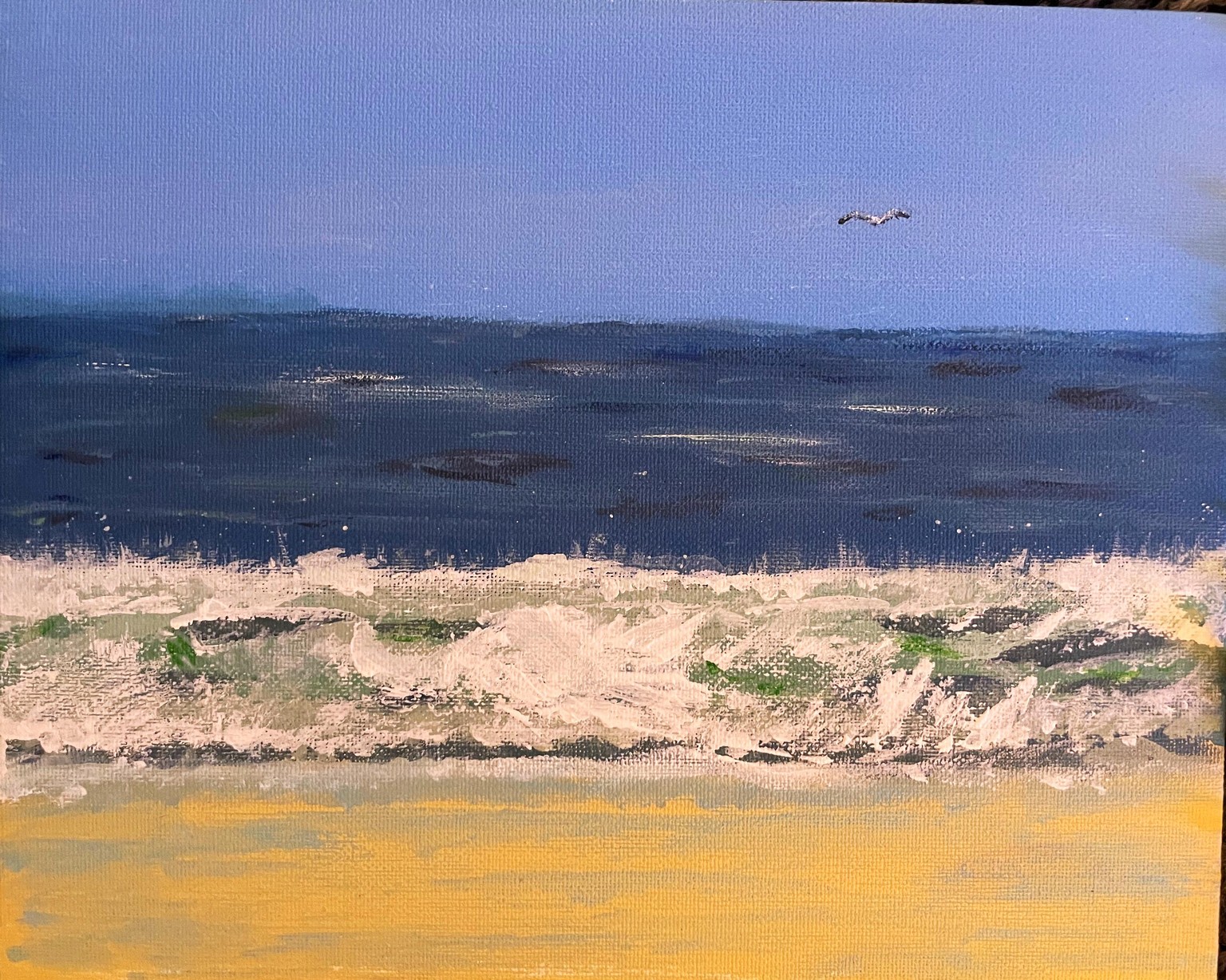 My first ocean scene, acrylic on canvas, 8
