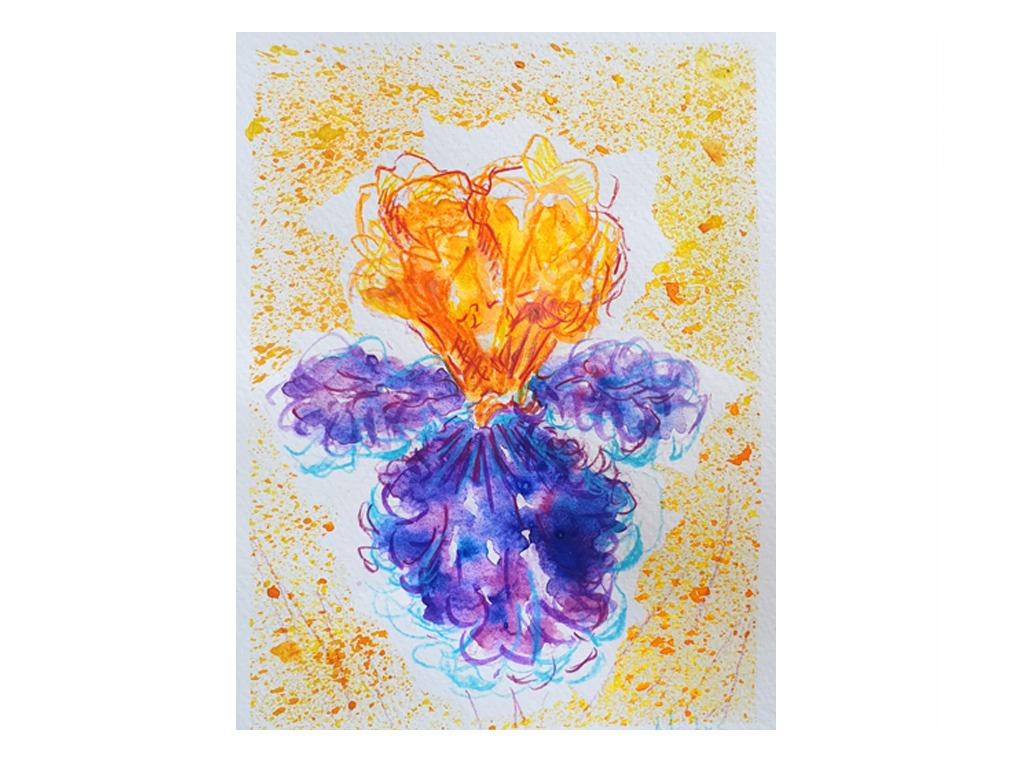 Easy & loose watercolor iris - image 1 - student project