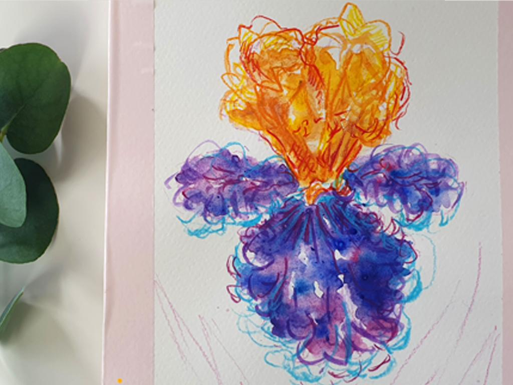 Easy & loose watercolor iris - image 5 - student project