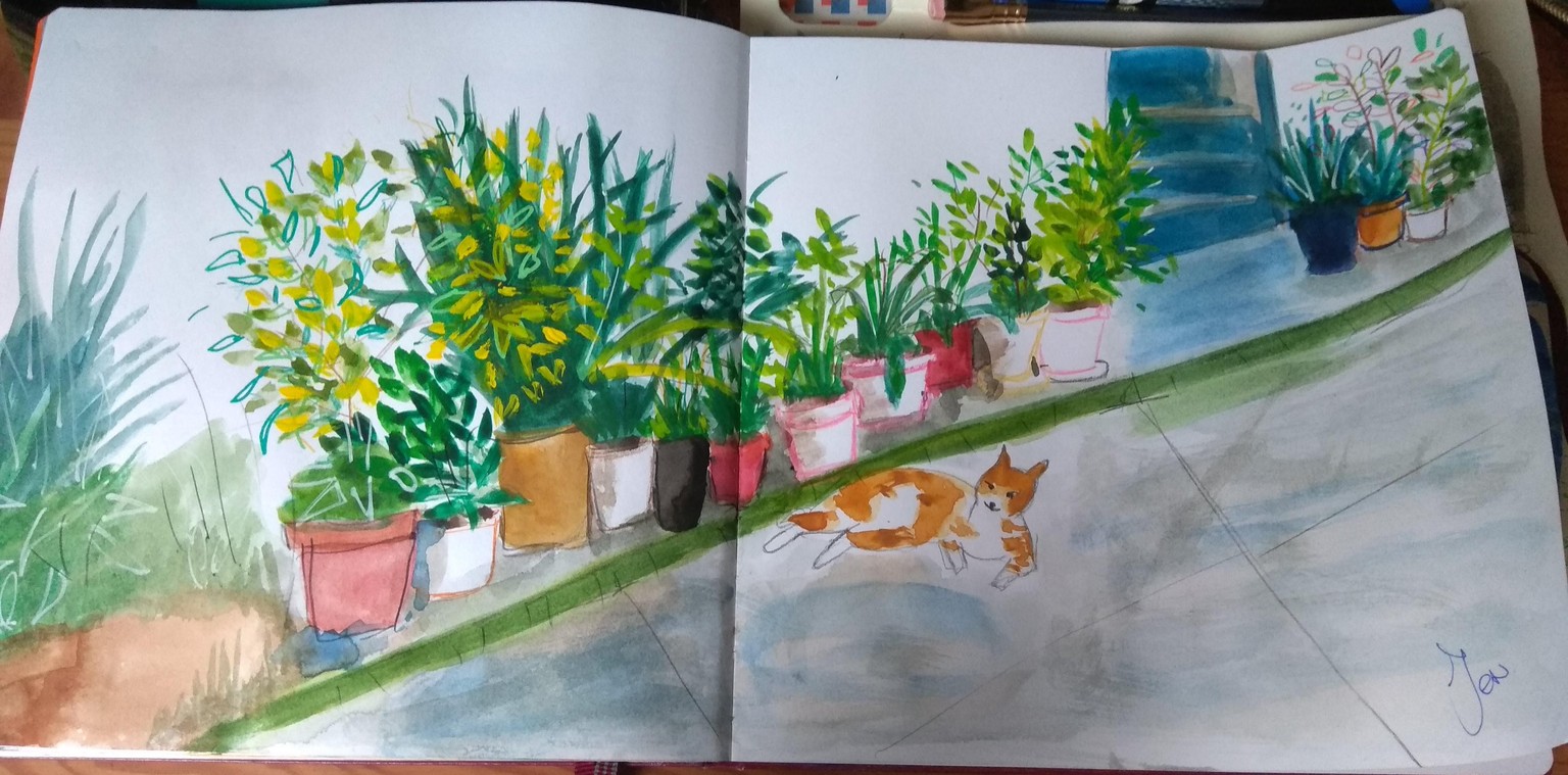 Sketching Plants with Mixed Media Art Supplies - image 2 - student project