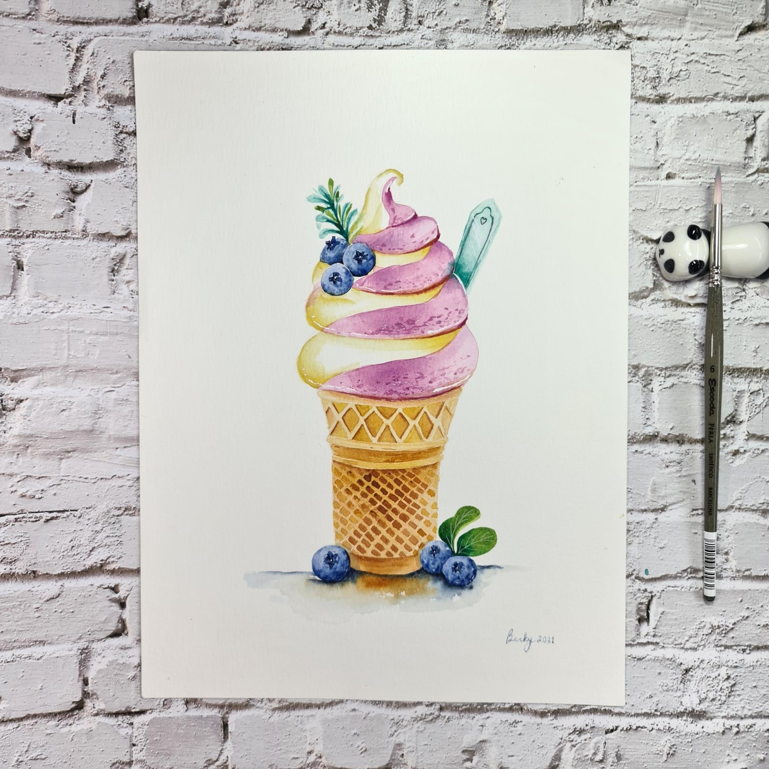 Blueberry Soft Serve in Cone - image 1 - student project