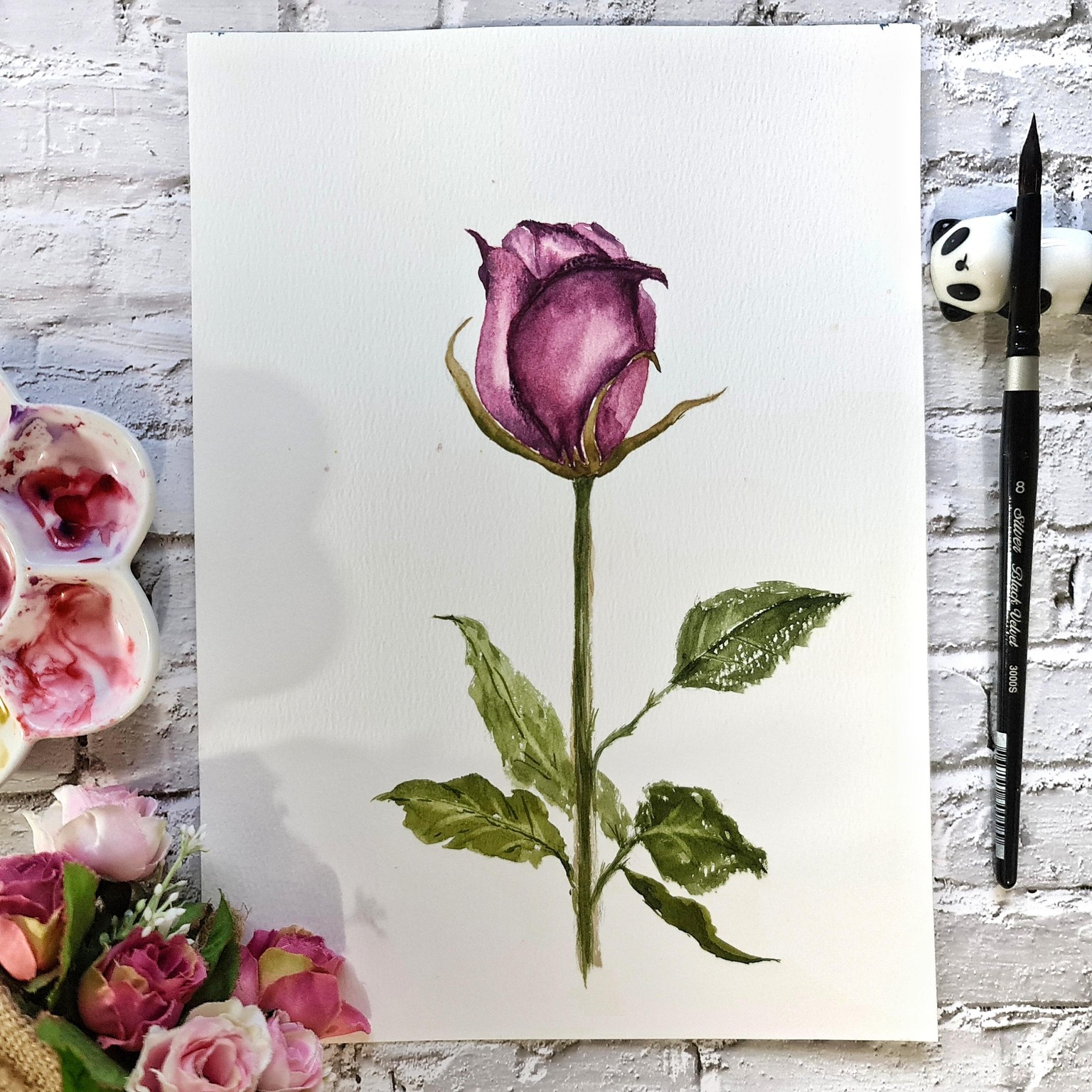Easy Watercolor Rose - image 1 - student project