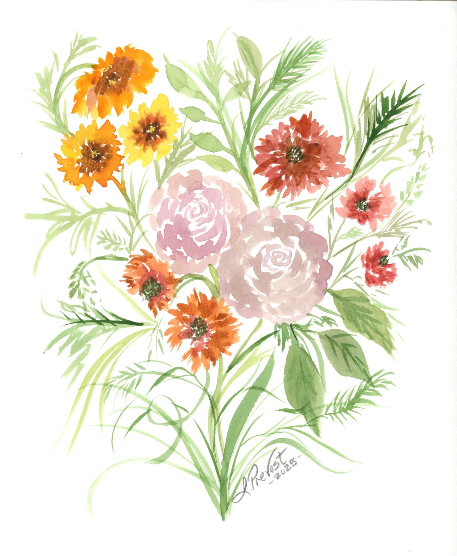 Loose Fall Watercolor Floras - image 1 - student project