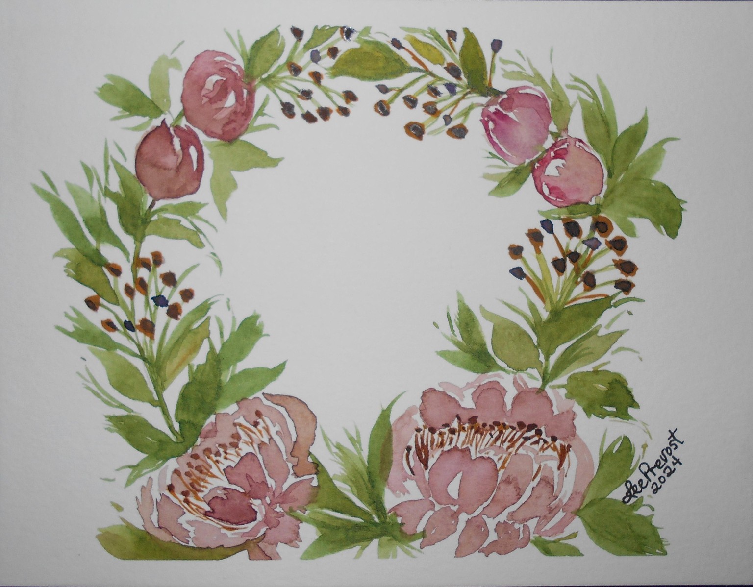 Peonies Wreath and Peonies Bunch - image 2 - student project