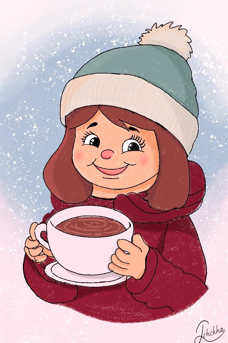 Girl illustration wearing winter cloths - image 1 - student project