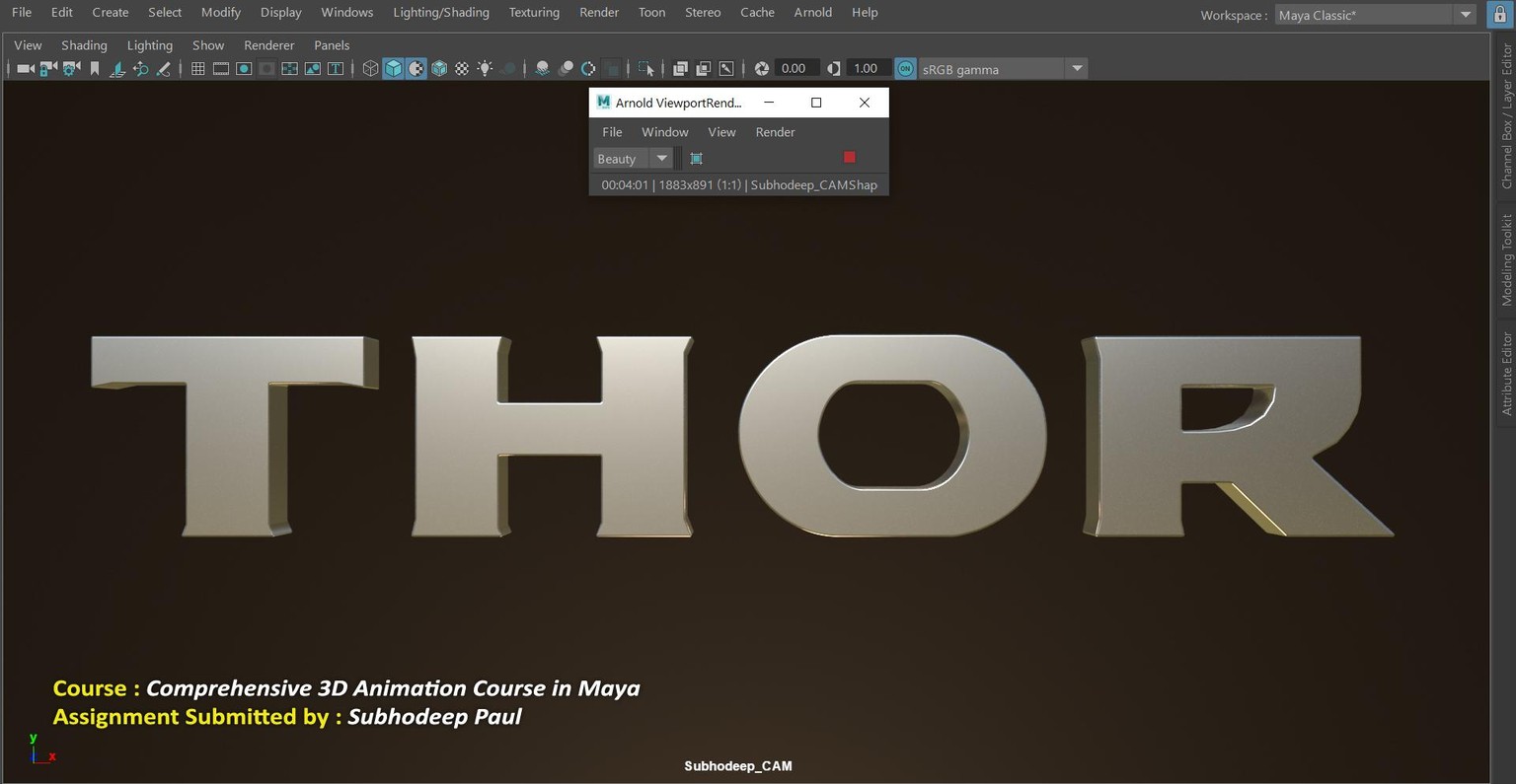 3D Modeling, Lighting, Shading, Texturing and Title Animation in Maya - image 7 - student project