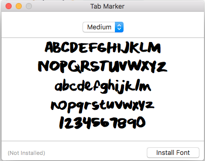 Tab Marker Font - image 1 - student project
