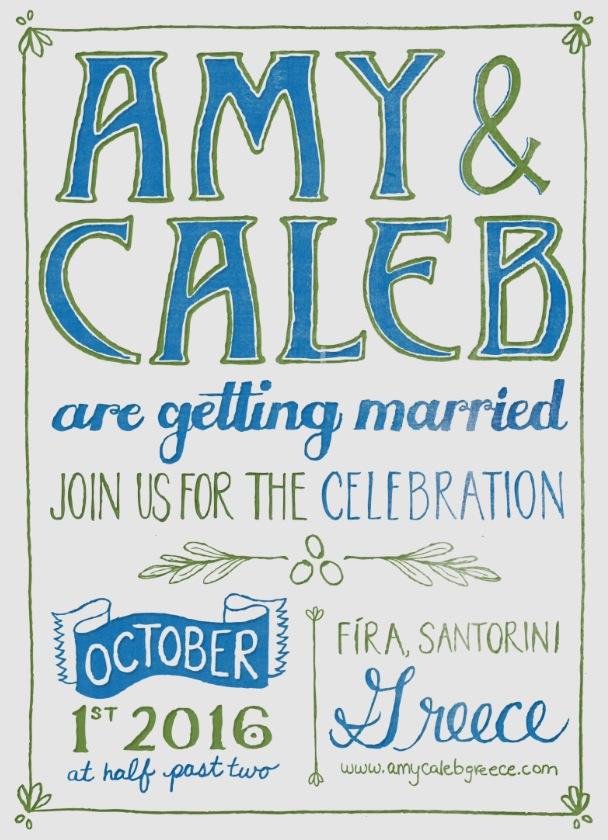 Greece Destination Wedding Letterpress Invitation - image 4 - student project