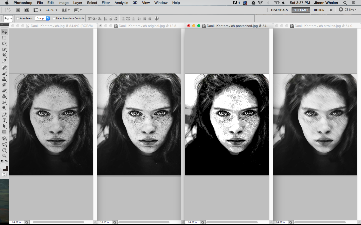 Digital Portrait of a Freckled Girl - image 1 - student project