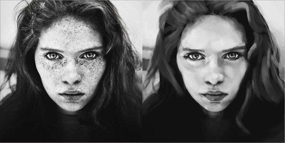 Digital Portrait of a Freckled Girl - image 5 - student project