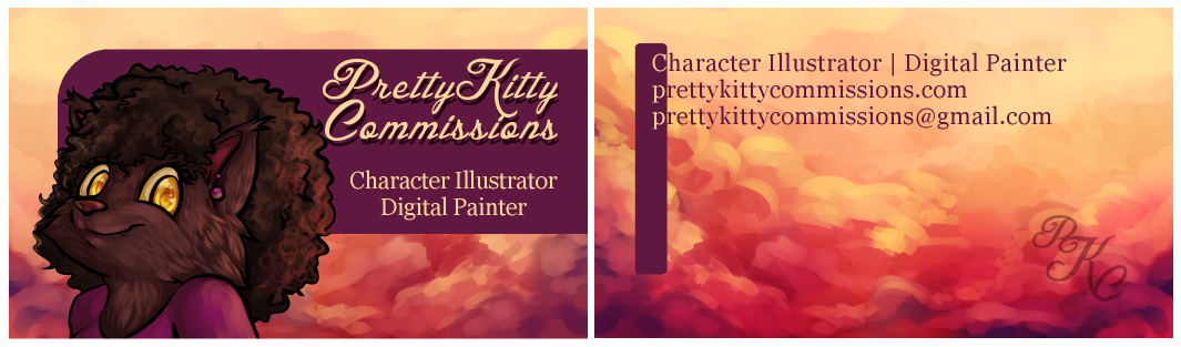PrettyKittyCommissions - An Illustrator's Business Card Journey - image 1 - student project