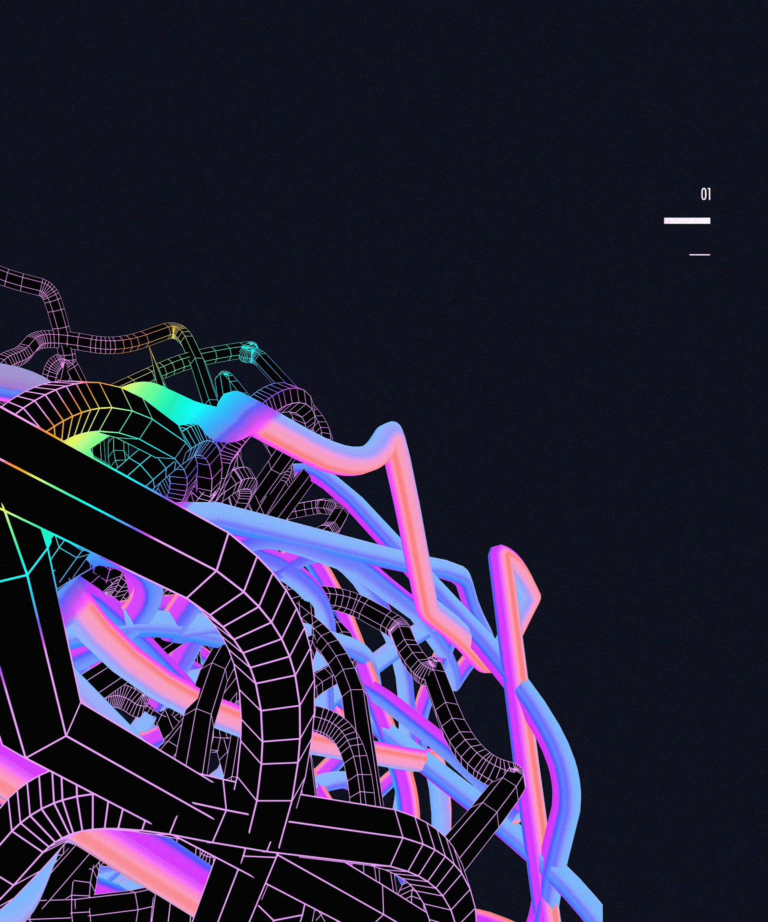 Create Colorful Retro 3D Twisted Lines - image 1 - student project