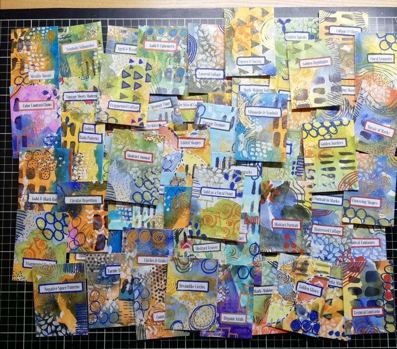 Colorful prompt cards with gold shimmer spray. - image 1 - student project