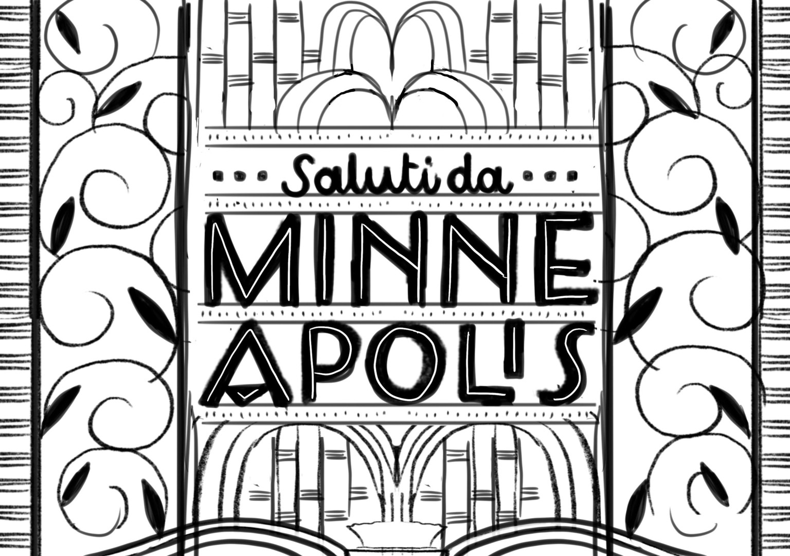 Minneapolis Screen-printed Postcard - image 5 - student project