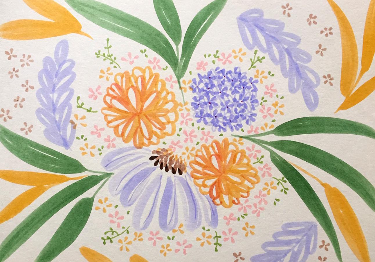 Flores con Brush pens - image 3 - student project