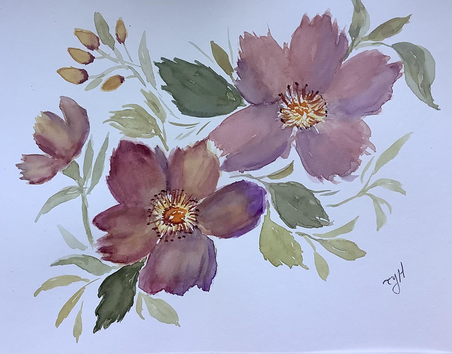 Floral watercolor challenge - image 5 - student project
