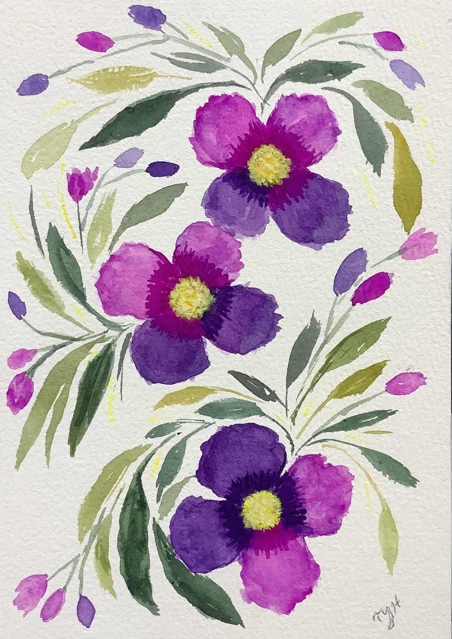 Floral watercolor challenge - image 1 - student project
