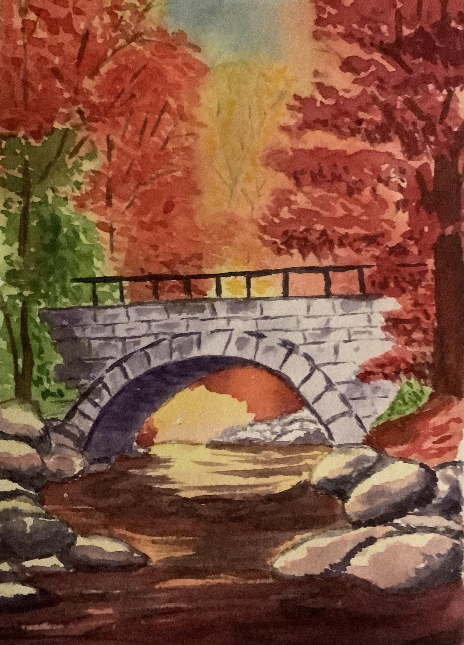 Scenic bridge in autumn - image 1 - student project