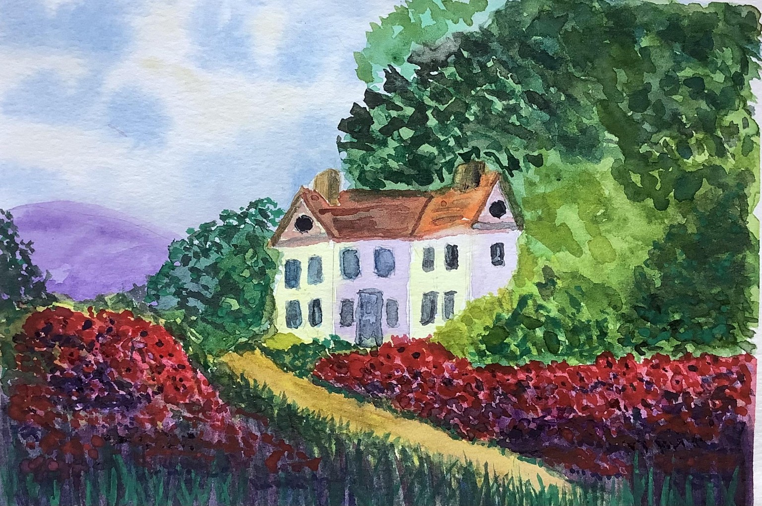 Landscape watercolor - image 1 - student project