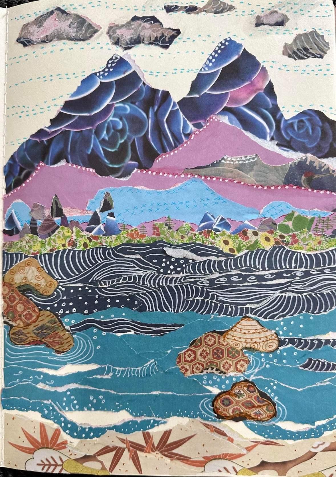 Mountains with Ocean Collage - image 1 - student project