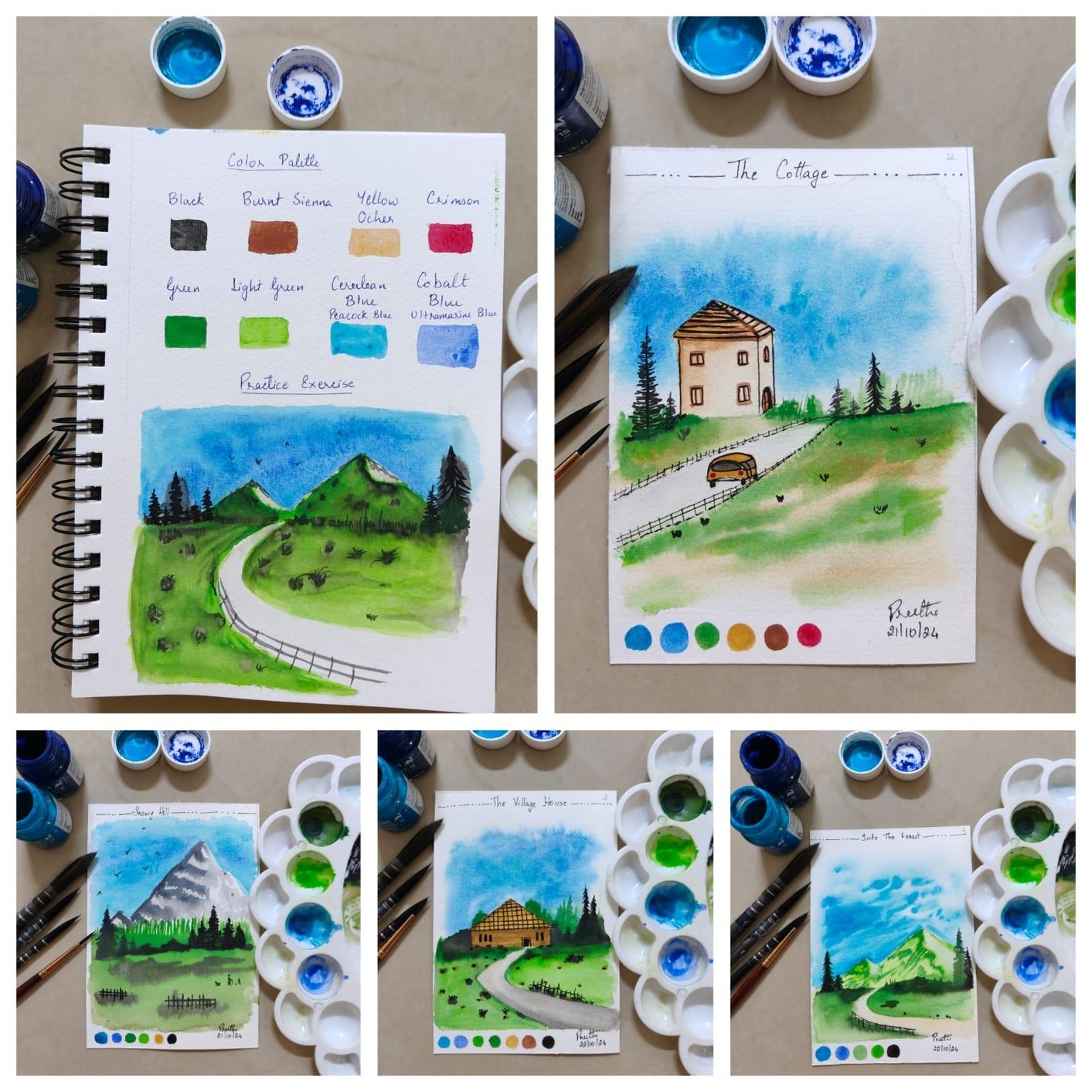 8 Days of Watercolor Landscape with Rutvik - image 1 - student project