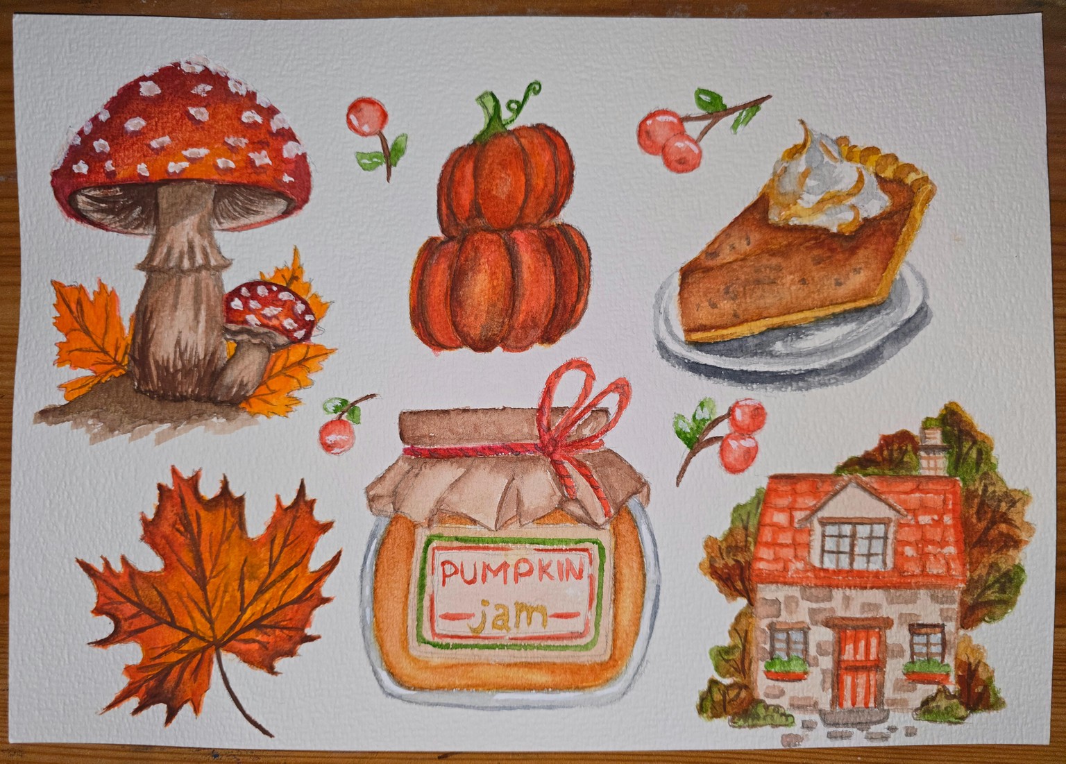 Autumn themed painting - image 1 - student project