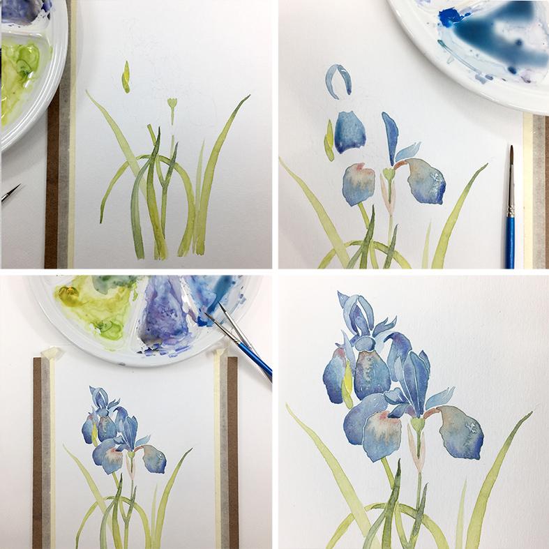 Watercolor flowers - image 2 - student project