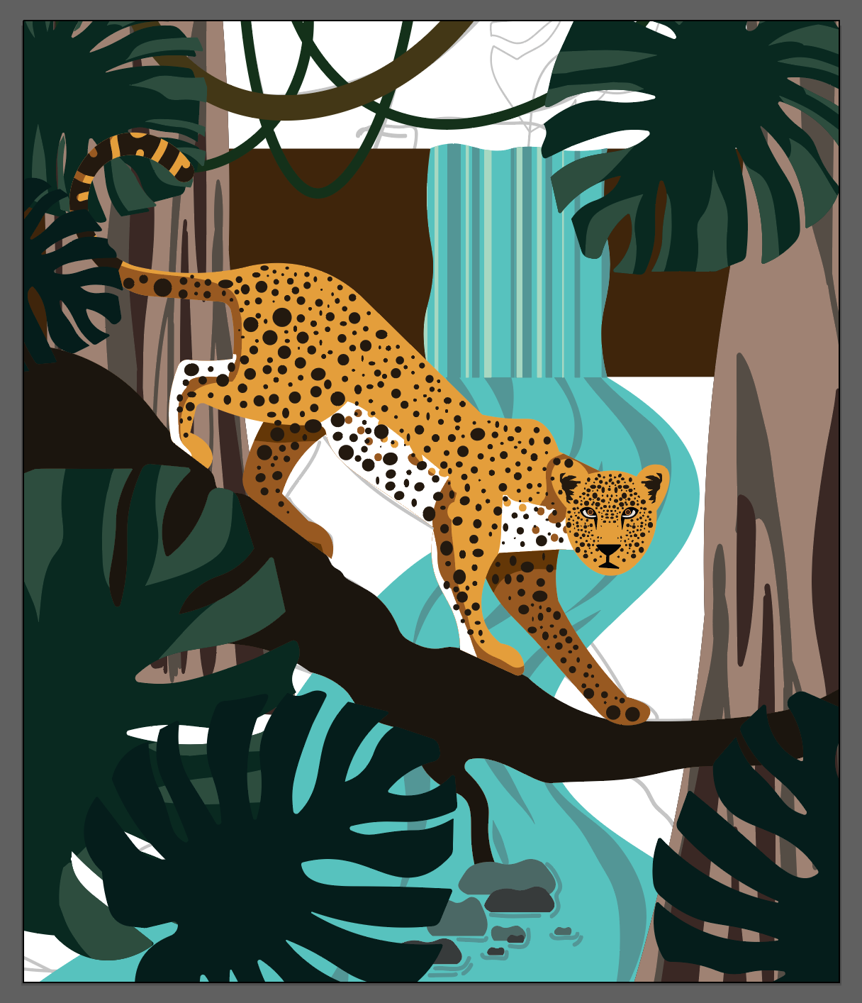 Leopard in Jungle Cut-out Style - image 3 - student project