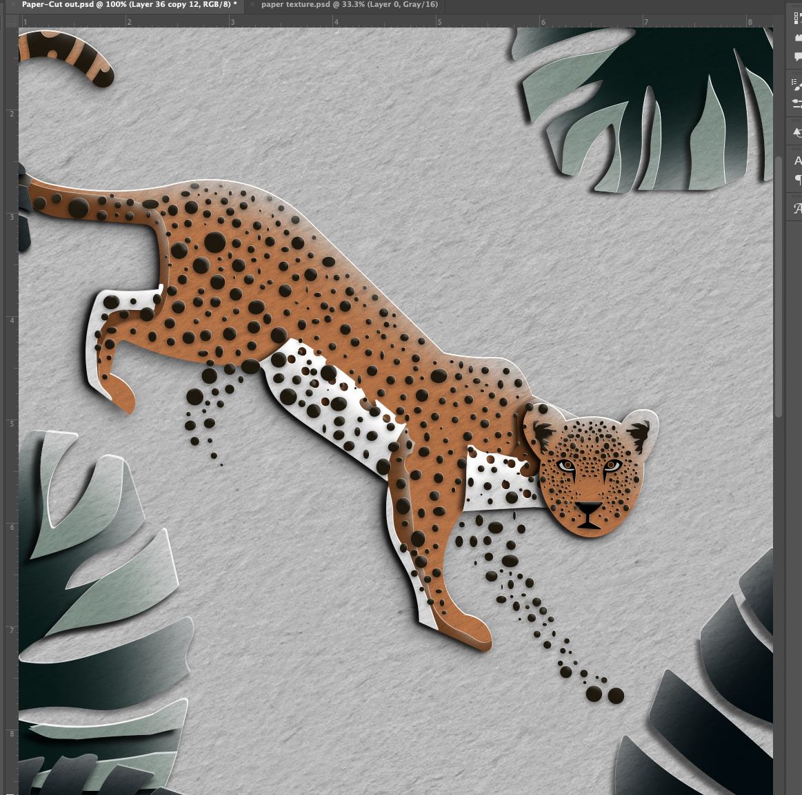 Leopard in Jungle Cut-out Style - image 4 - student project