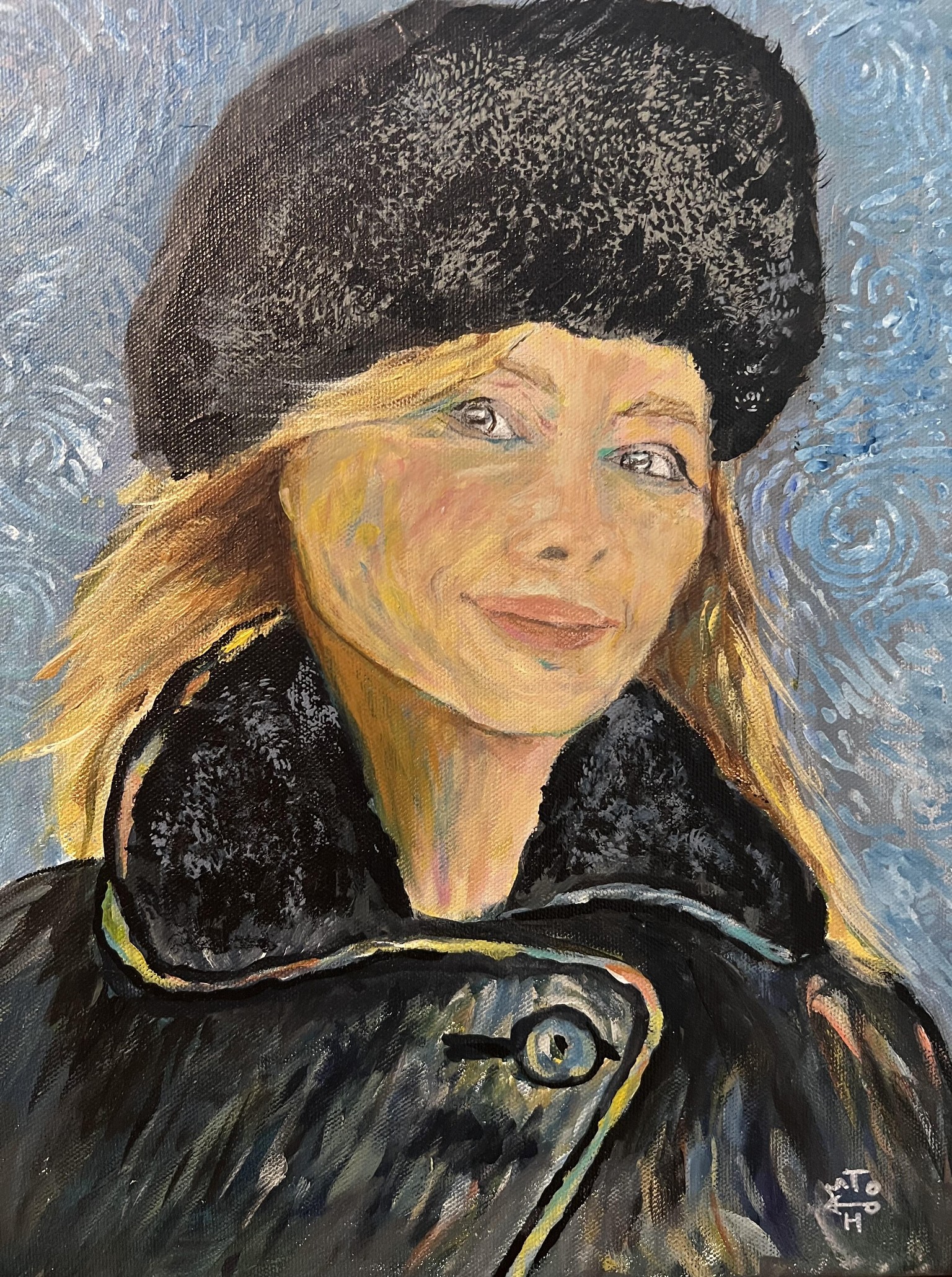Self Portrait in Van Gogh Style in Acrylics - image 2 - student project