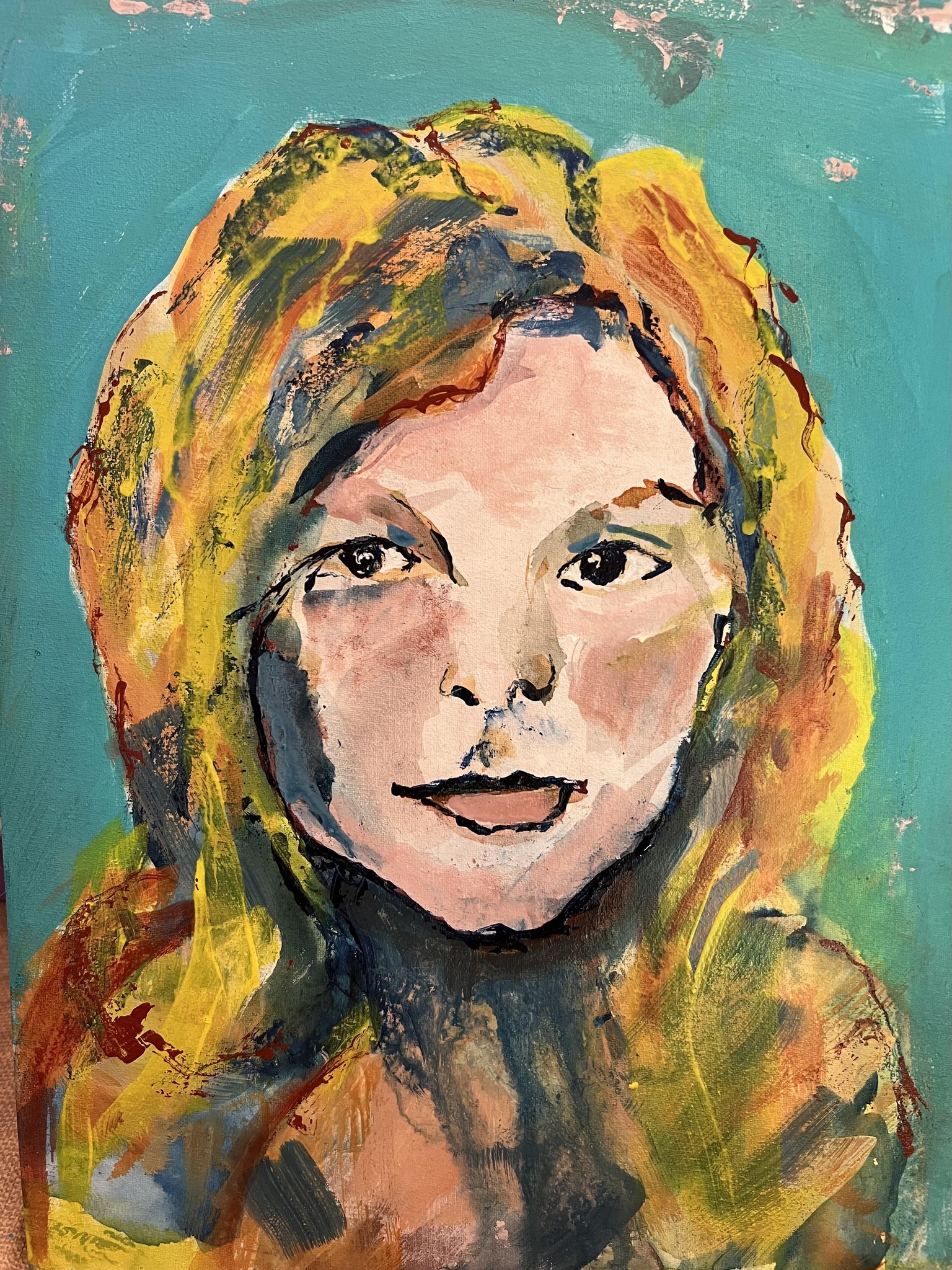 Self Portrait in Van Gogh Style in Acrylics - image 1 - student project