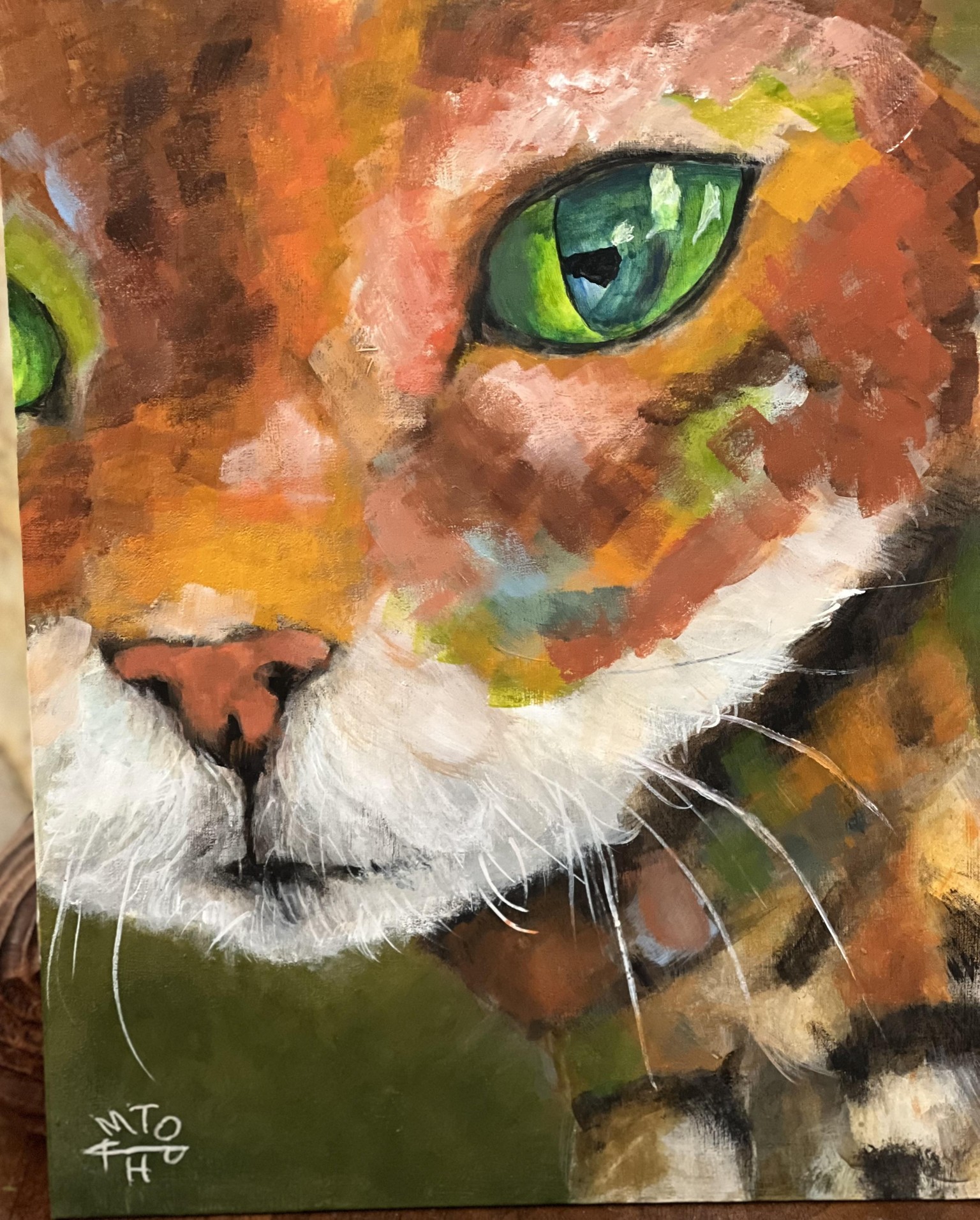 Mosaic Cat in Acrylics - image 1 - student project