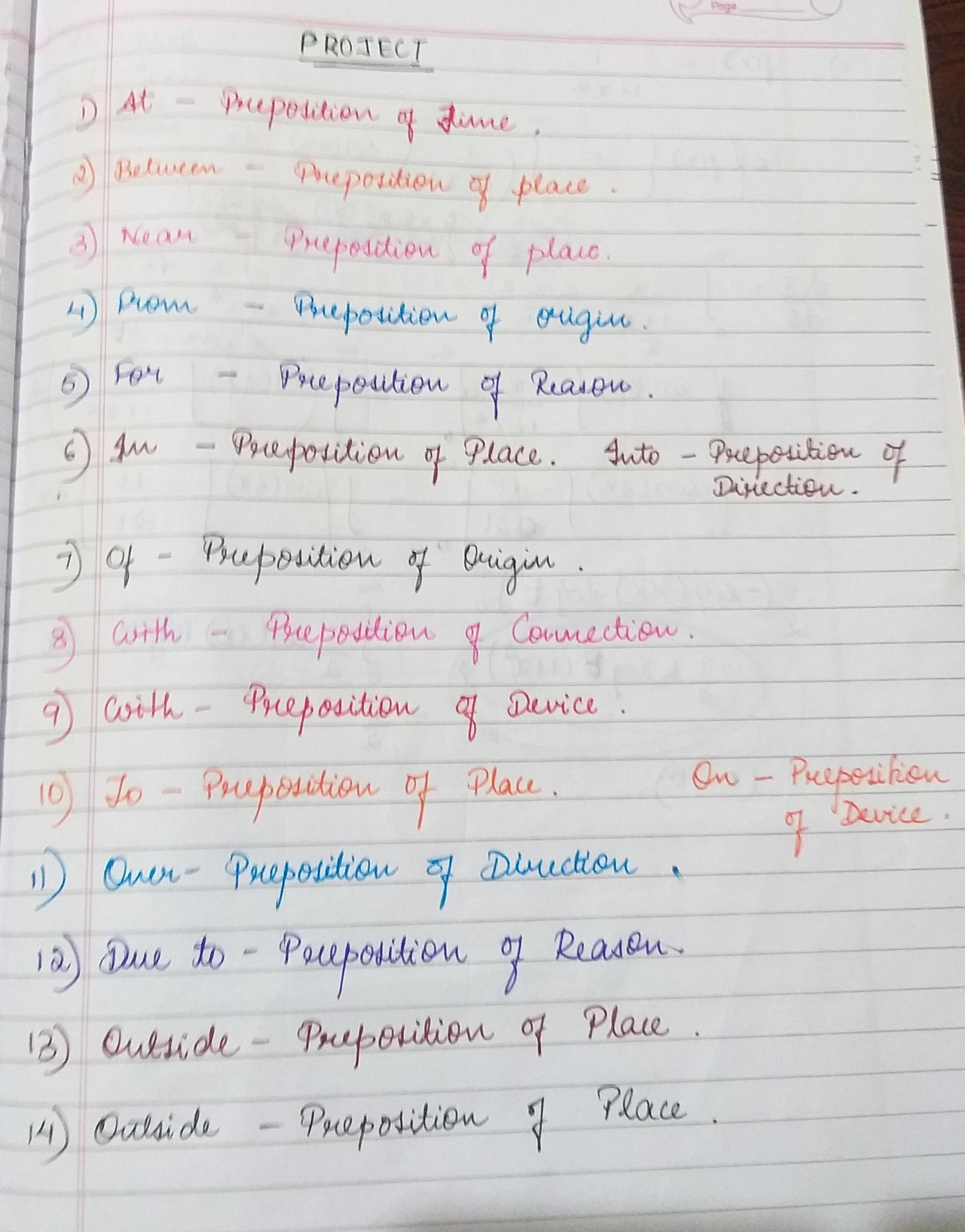 PREPOSITIONS PROJECT - image 1 - student project