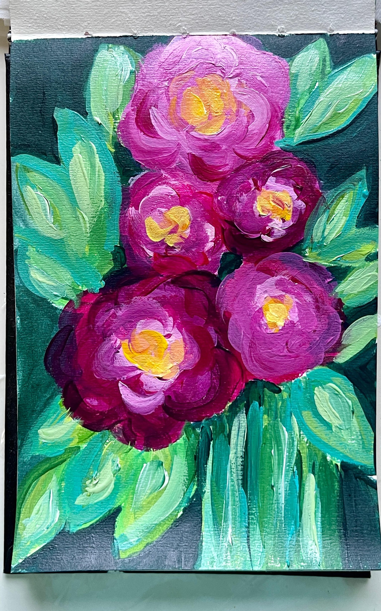Abstract flowers_ loose painting - image 2 - student project