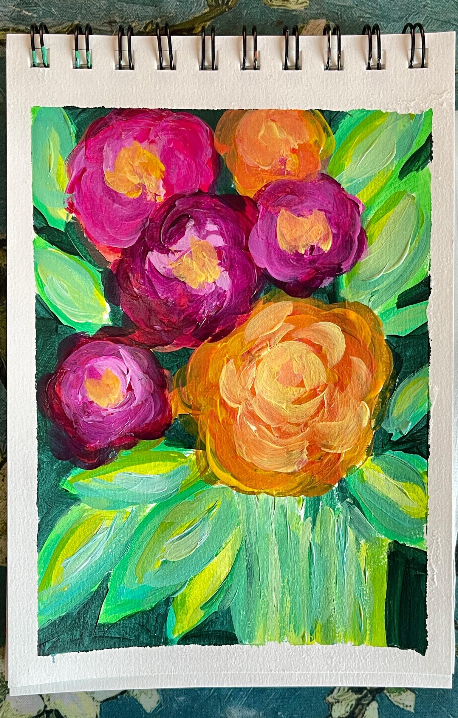 Abstract flowers_ loose painting - image 1 - student project