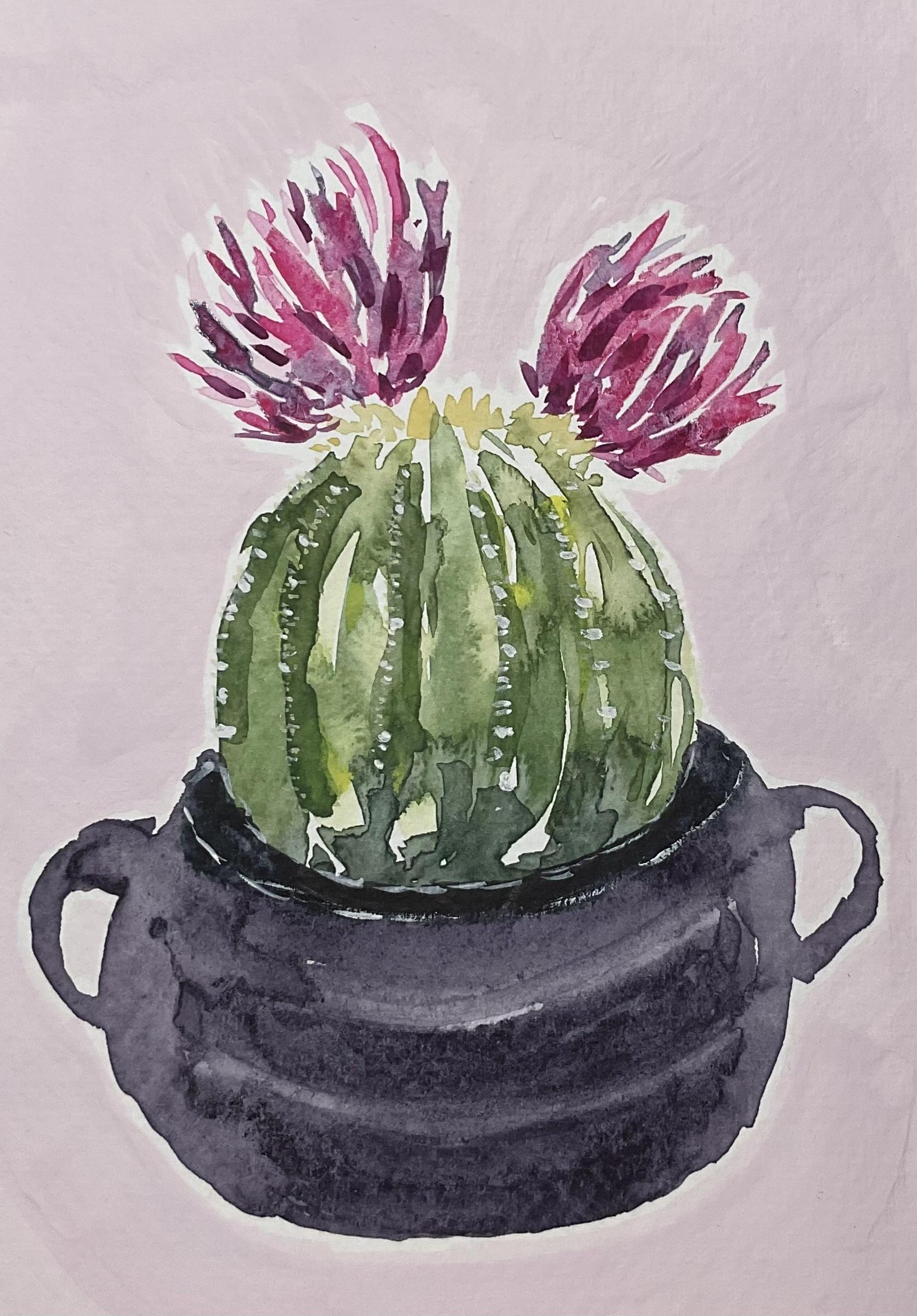 Watercolour cacti - image 1 - student project
