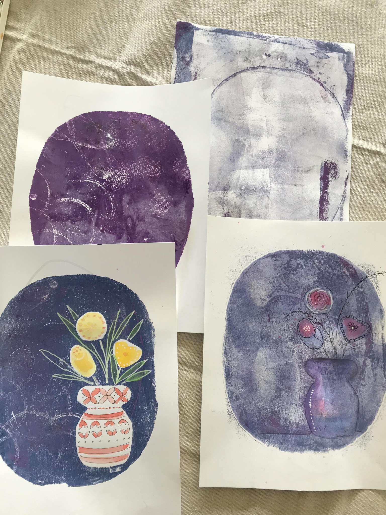 Mono print purple - image 2 - student project