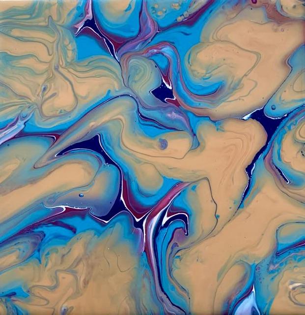 Puddle Pour on 20 x 20cm canvas - image 1 - student project