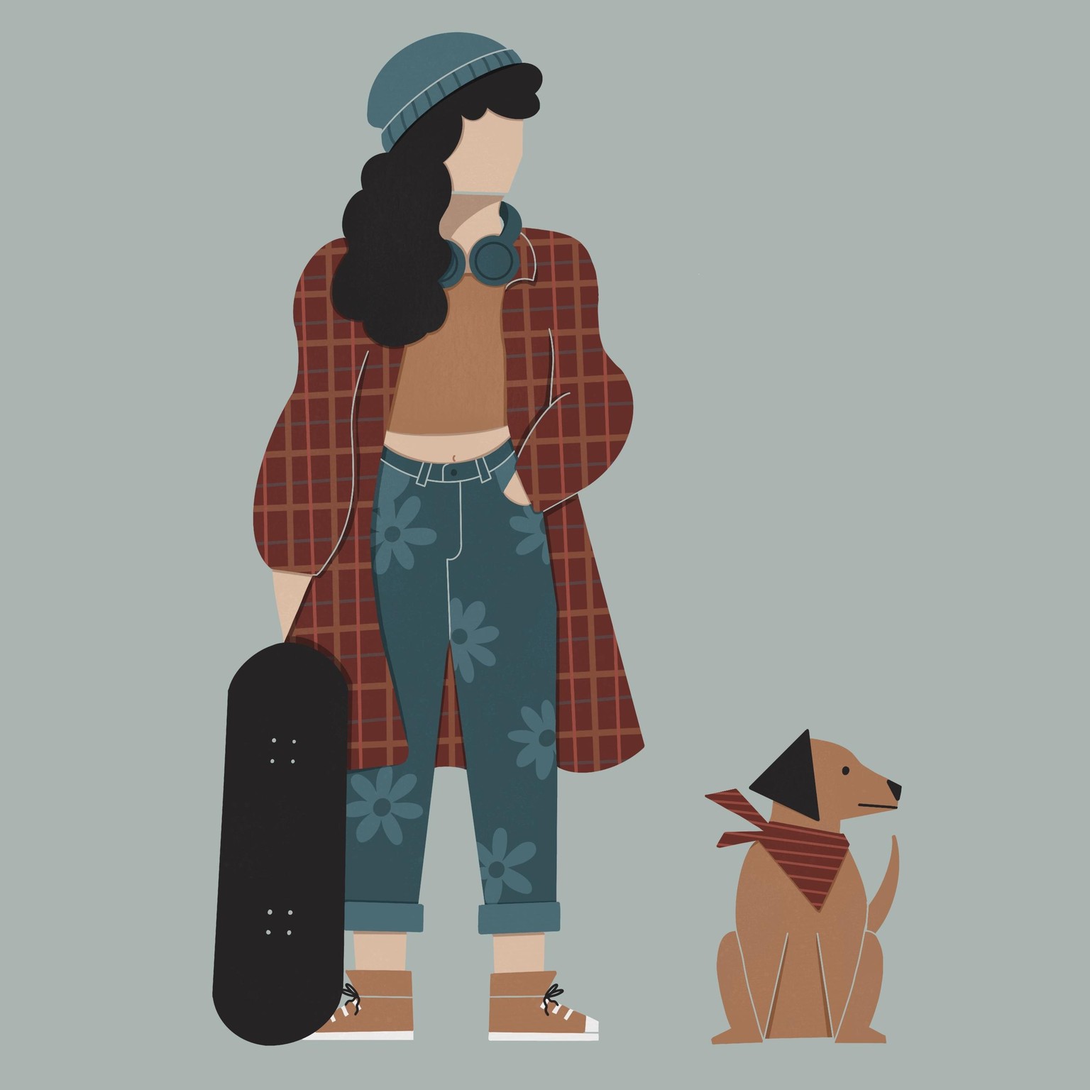 Skatergirl with Dog - image 1 - student project