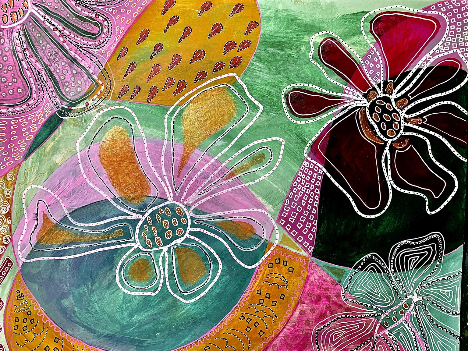 Intuitive acrylic flowers - image 2 - student project