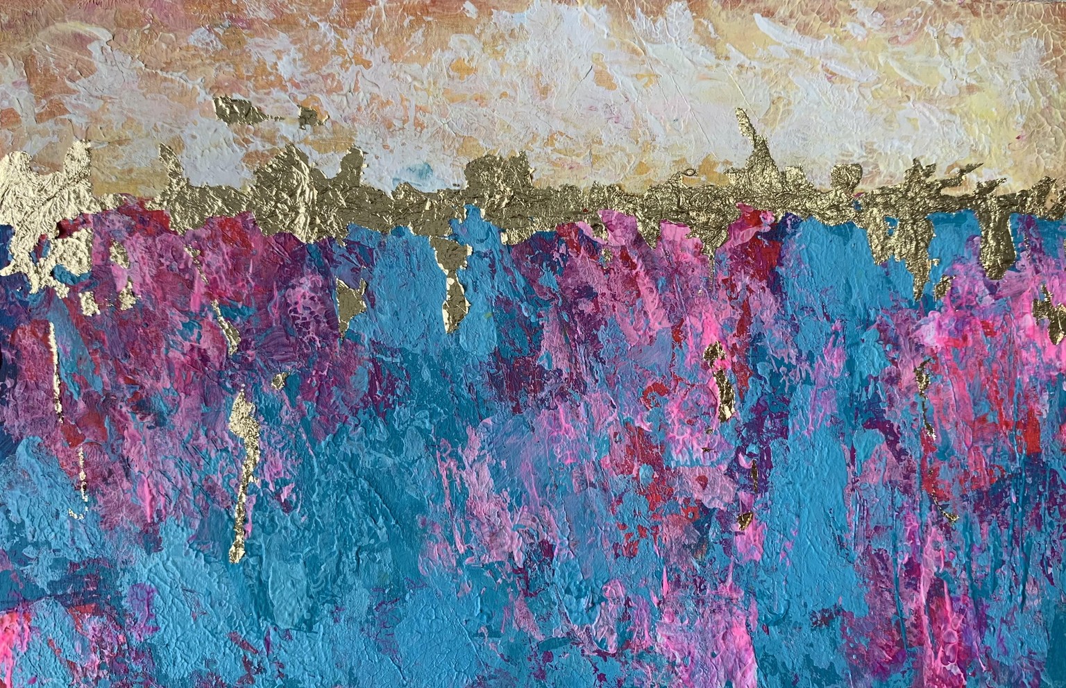 Abstract acrylic landscape - image 1 - student project