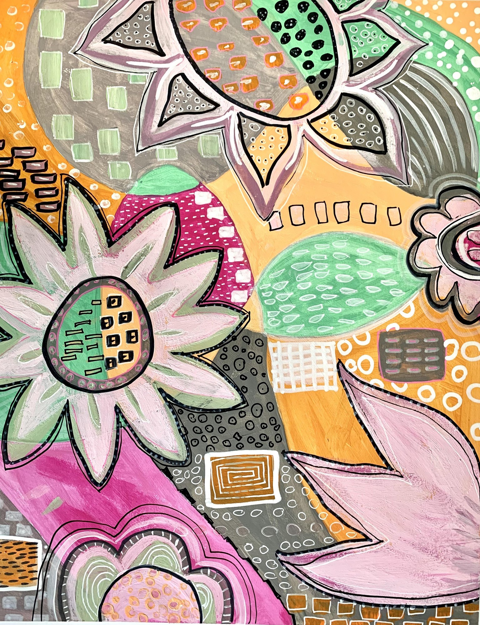 Intuitive acrylic flowers - image 1 - student project