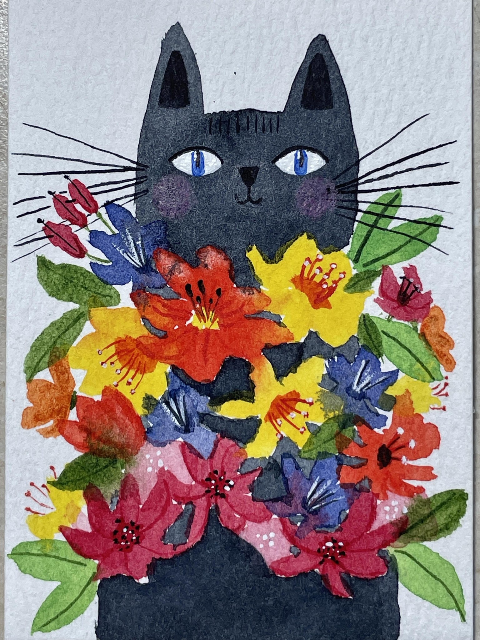 Cats with Terry Runyan, 2.5 x 3.5 inches - image 1 - student project