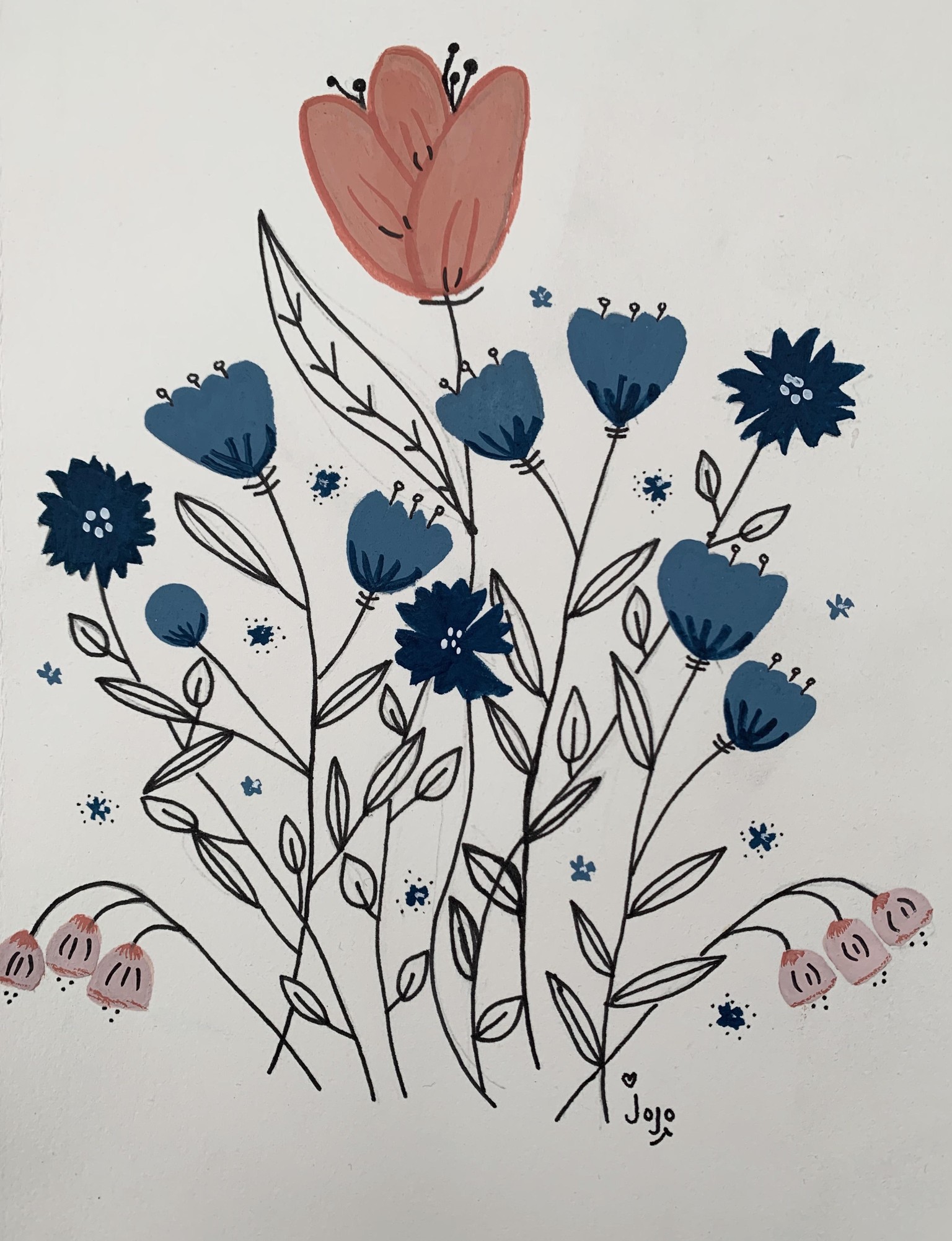 Wildflower Meadow - pen and gouache - image 1 - student project