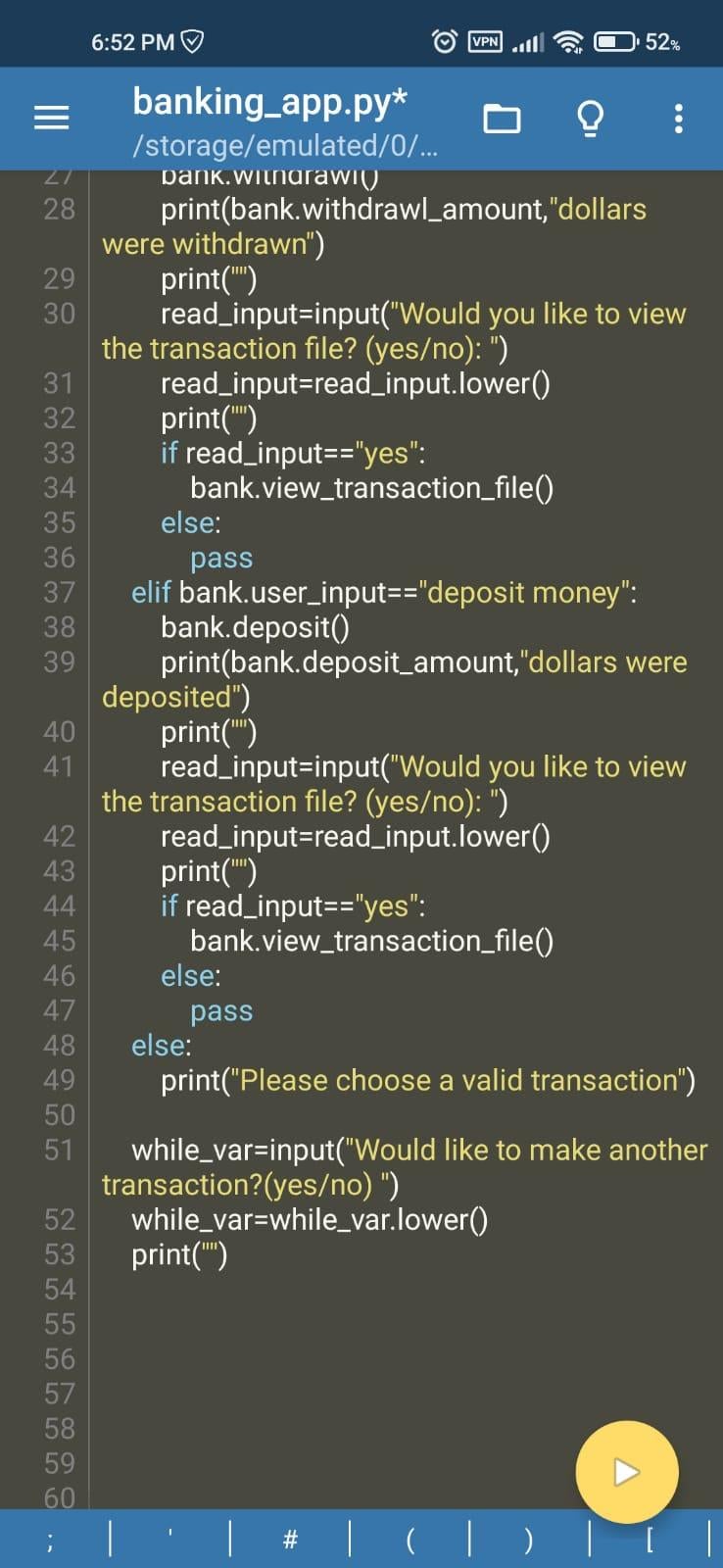 My banking app - image 2 - student project