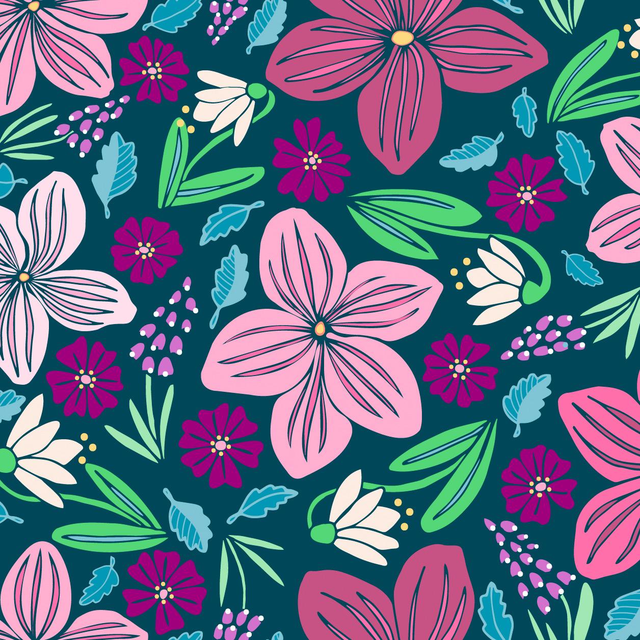 Floral Repeat - Early Spring Blooms - image 1 - student project