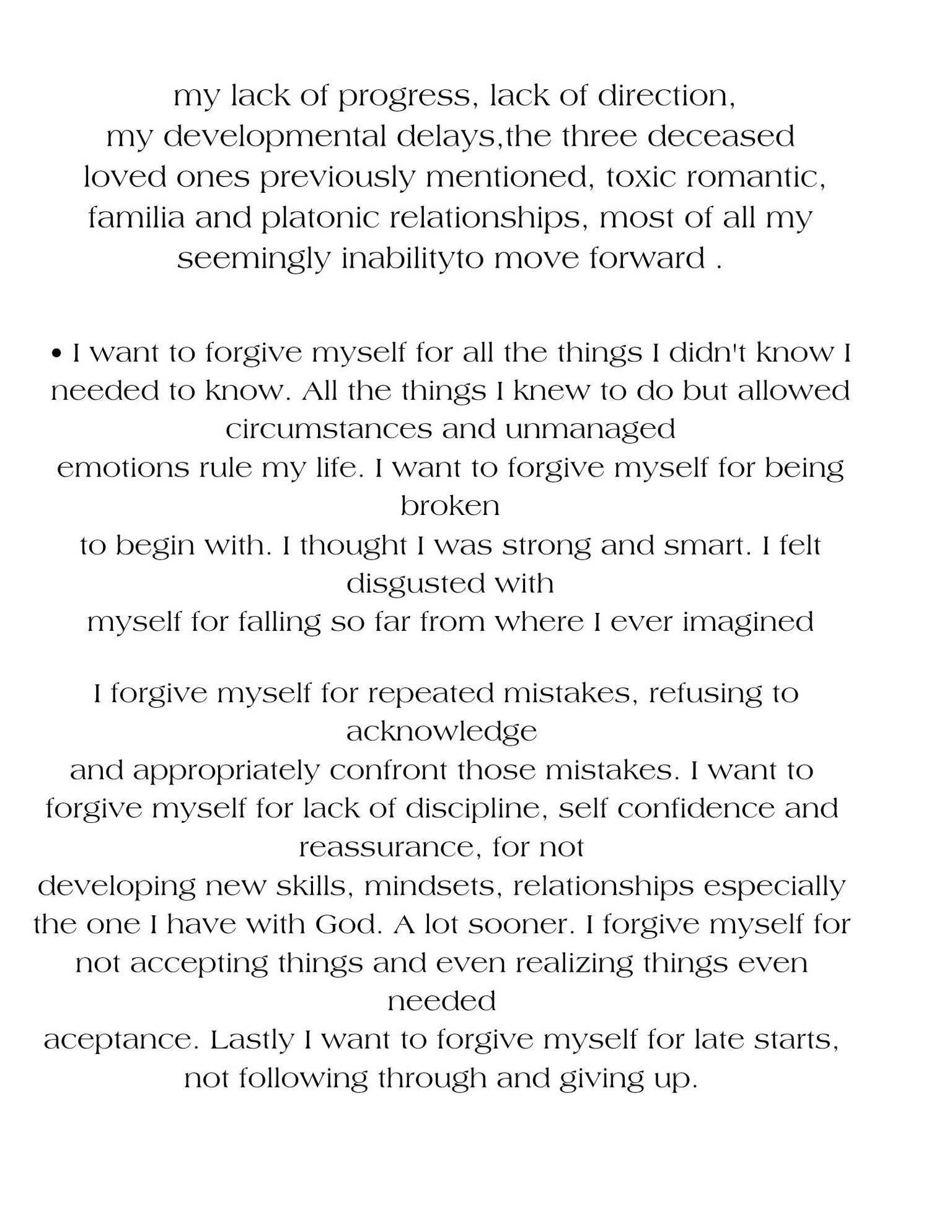 Beginning of Forgiving Yourself Blueprint - image 1 - student project