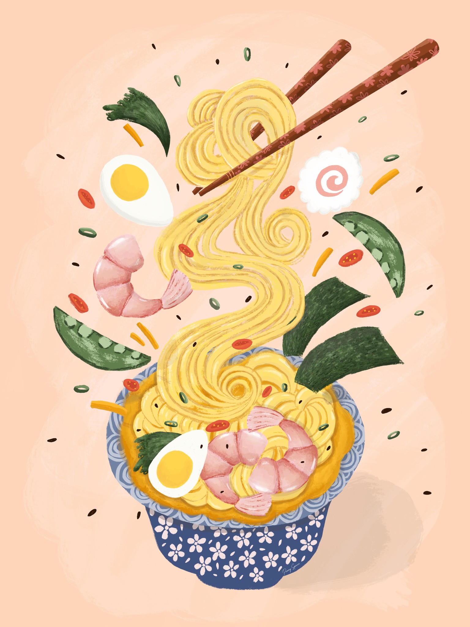 Hot noodles with shrimps - image 2 - student project