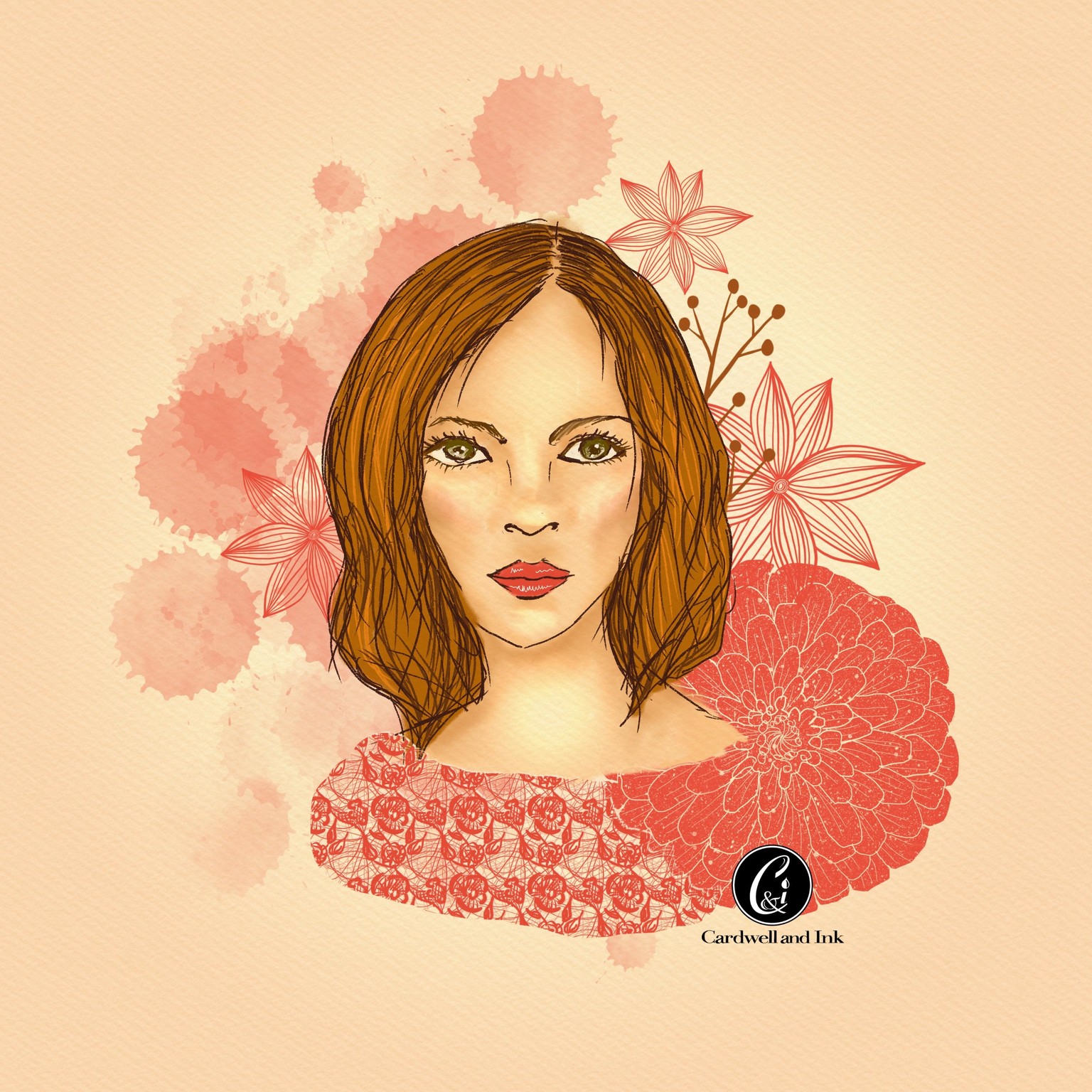 Botanical Stamp brush portrait - image 1 - student project